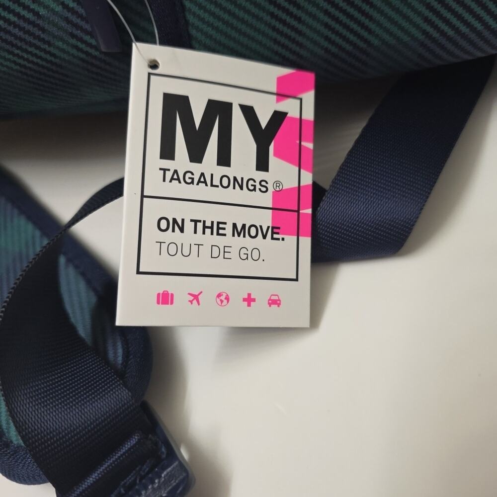 MYTAGALONGS Backpack Green Plaid Neoprene Pockets Padded Work Travel School New - Picture 6 of 8